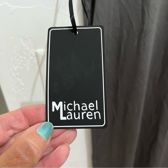 Anthropologie Michael Lauren Gray Stretch Knit Short Sleeve Shift Dress … - Picture 8 of 11